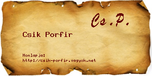 Csik Porfir névjegykártya